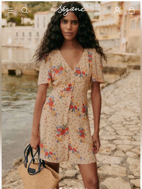 Sezane Dresses & Skirts - Sezane Lilly dress in poppy print floral mini dress button down short sleeve